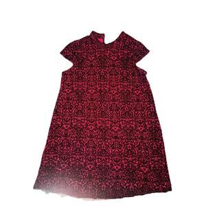 Chelsea & Theodore Embroidered Black Red Holiday Christmas Velvet Dress XL (J9)